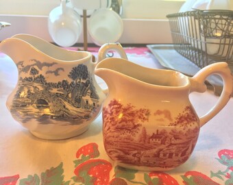 Two Staffordshire Ironstone Creamers bluebrook