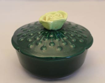 1950's Green & Chartreuse Candy Dish/Trinket Box