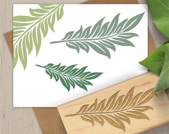 Decorative Leaf Rubber Stamp, Tropical Leaf Stamp, Nature Stamp, Foliage Rubber Stamp, Plant Stamp, Art Stamp 051