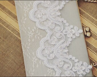 Vintage Lace Purse, Pale Blue, Upclycled