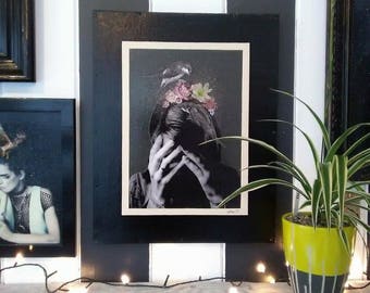 Mixed Media Collage by Janine Wing. 51cm x 40.5cm. 'Hope springs eternal'