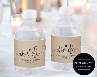 water bottles labels for wedding