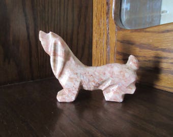 Vintage Marble Hand Carved Basset Hound