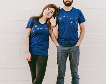 Matching Couples Shirts, Astronomy Tshirts Wedding Gift, Celestial Big Little Dipper Constellation Galaxy Graphic Tees, His and Hers Shirts