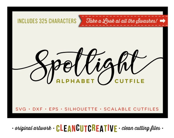 Spotlight SVG Font for Cricut font svg Script Alphabet svg