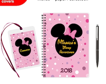 Disney Autograph book Personalized Spiral Notebook Writing journal Minnie Mouse Custom Signature Travelers Kids Girls Diary for girls 2017
