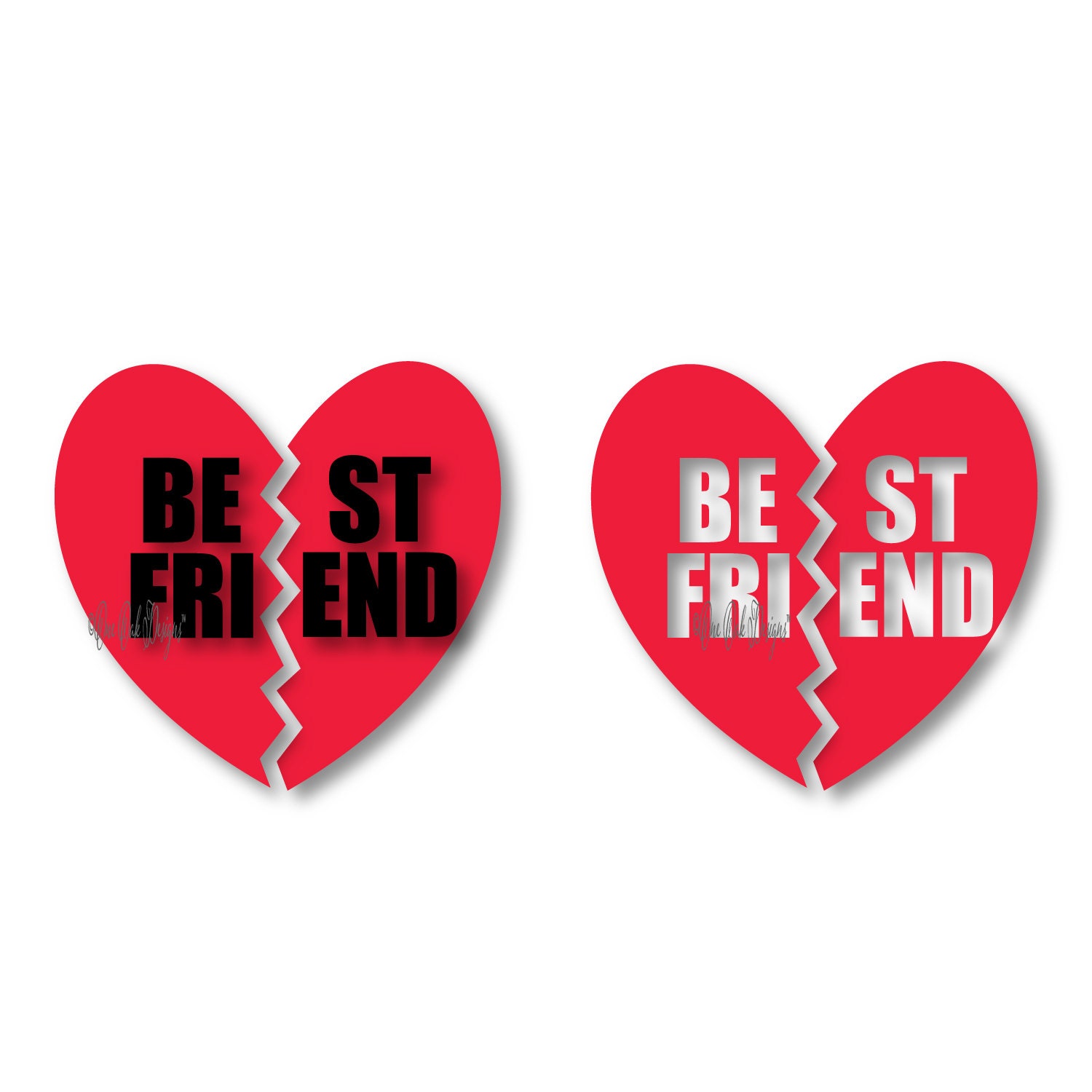 Download Best Friend Split Heart File DXF PDF ai eps png jpg svg