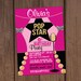 Pop Star Birthday Party Invitation