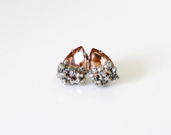 Pyrite earrings - champagne teardrop earrings - crystal earrings - raw crystal earrings - boho earrings - boho jewelry - teardrop earrings