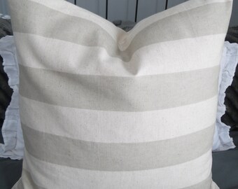 Khaki Stripe.Natural.Pillow Cover.Slipcover.Fall Pillows.Decor Pillows.Pillow coves. Farmhouse Toss Pillow.Throw Pillows.Accent Pillows