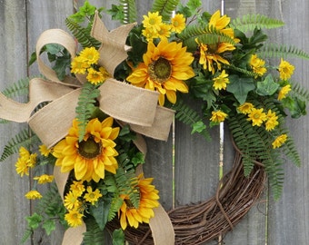Spring / Summer Wreath, Sunflower Wreath