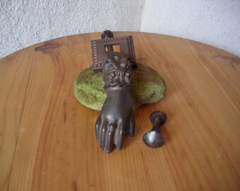 Hand Door Knocker. Cast Iron Door knocker. French Door Knocker. "Hand" Door Knocker.