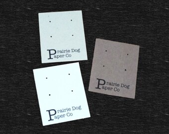 Post earring cards, set of 30, personalized earring card, jewelry supply, 2x2.5 inch, printed jewelry card