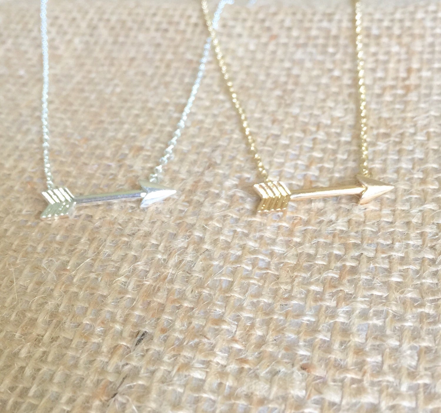 Arrow Necklace small gold or silver short dainty delicate