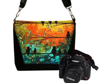 MadArt Digital Slr Camera Bag DSLR Camera Bag Purse Womens Camera Bag Case Zipper Padded Birds of a Feather RTS