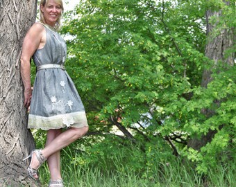 upcycled dress M - L upcycled clothing ethical fashion, dress . through the storm