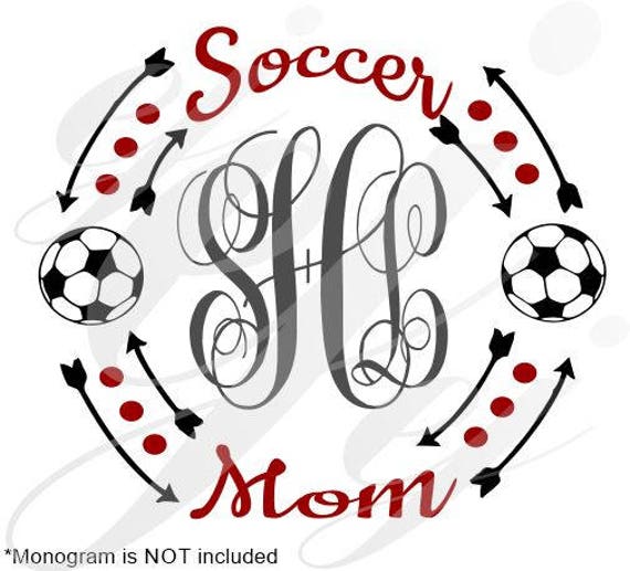 Download Soccer Mom Monogram Frame SVG EPS DXF Digital Cutting Design