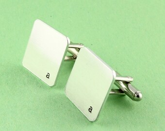 Initial Cufflinks - Monogram Cufflinks - Custom Square Cuff Links - Personalized Cufflinks - Father's Day Gift for Dad - Shirt Fasteners