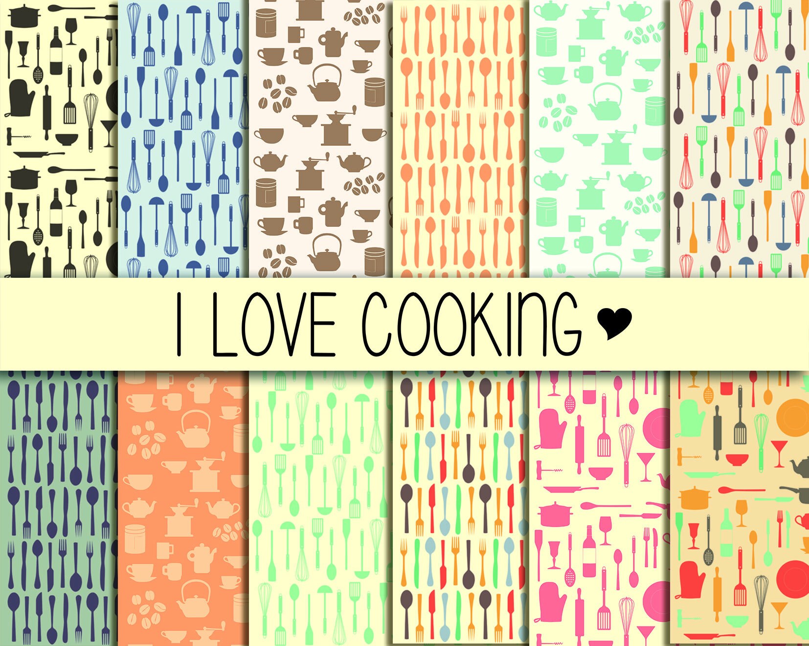 Kitchen Utensils Cooking Acessories Cardmaking Printable