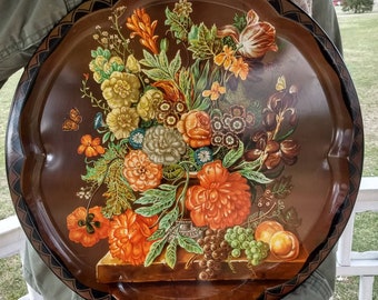 Vintage Daher Decorated Ware Metal Serving Tray
