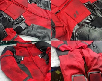 Weathered Deadpool Cosplay / Costume / Suit Movie Replica in Cordura & Leather