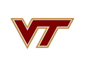 6 SIZE Virginia Tech Hokies football Embroidery Designs Football Embroidery Designs Football Logo PES Embroidery Football Applique