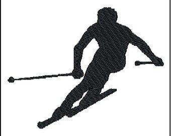 Skiing Embroidery Design