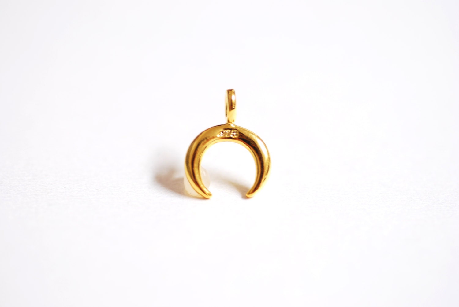 2pcs Shiny Gold Crescent Moon Charm Small Double Ca 5 38