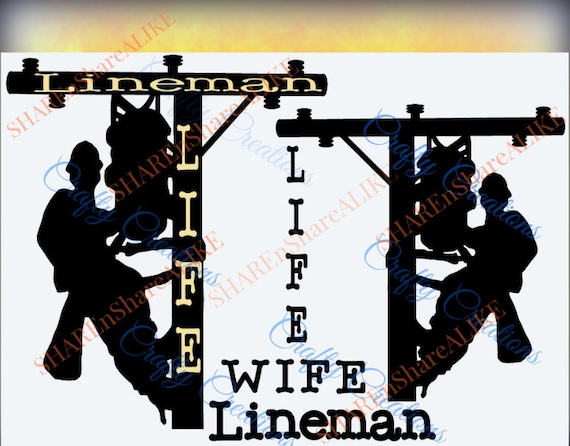 Lineman SVG Life Worker Husband Wife Silhouette Letter Font