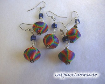 Rainbow tie-dye earrings - one-at-a-time