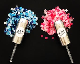 Silver Gender Reveal Tissue Paper Confetti Popper