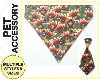 Pilgrim Turkey Thanksgiving Pet Accessory - Over-the-Collar - Custom - Bandana, Neck Tie
