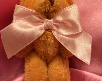 Teddy Bear with Pink Bow Tie Hair Clip
