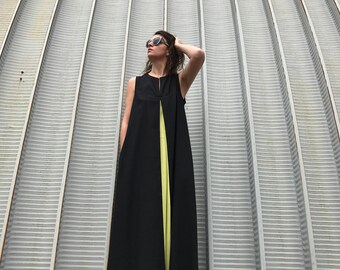 Linen Dress, Long Linen Dress, Kaftan Linen Dress, Maxi Linen Dress, Women Linen Dress, Women Black Dress, Plus Size Dress, Black Dress
