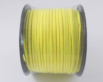 Light yellow suede cord, faux suede, 3mm sold per 1 M