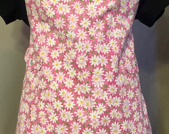 Pink with White Daisies Child Size Apron
