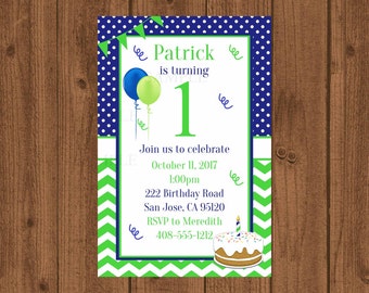 1st Birthday Party Invitation, 1st Birthday, First Birthday Invitation, Girls Birthday Invitation