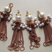 Vintage copper and pearl tassel charms
