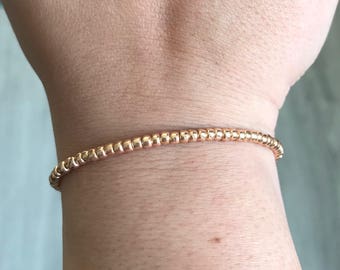 Rose gold bracelet, rose gold beads bracelet, rocaille bracelet, Christmas present, bridesmaids gift, mothersday present, boho bracelet
