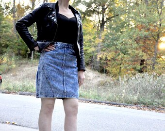 Vintage Acid Wash Jean Skirt 80s 90s