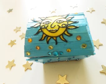 Miniature Treasure Chest Trinket Box - Sunshine