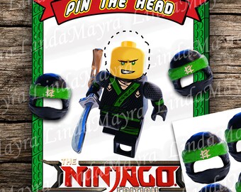 Pin the Ninja Lego inspired Pin the head game instant download