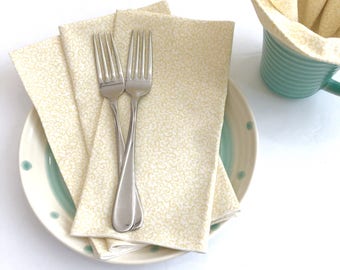 Cloth Napkins - Luncheon Napkins - Scroll Print Napkins - Spring Napkins - Cloth Dinner Napkins - Baby Shower Napkins - Easter Napkins