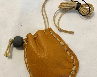 Medicine leather bag neck pouch spirit bag