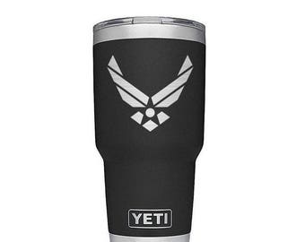US Air Force engraved 20 oz yeti tumblers not yeti decal US Air Force yeti cup for men US Air Force engraved yeti cup 30 oz yeti