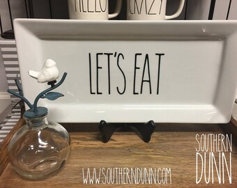 Rae Dunn Inspired Vinyl Decal, Let's Eat Decal, Let's Eat Platter Decal, Rae Dunn Decals, Rae Dunn Vinyl, Rae Dunn Let's Eat
