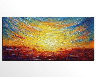 Canvas Painting, Canvas Wall Art, Original Painting, Landscape Painting, Large Art, Large Abstract Art, Canvas Painting, Birch Tree Painting
