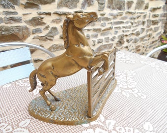 Vintage French Brass Horse Statue.