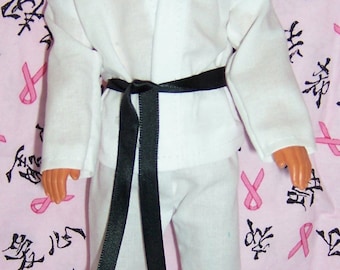 White Karate Outfit for Male Fashion Dolls