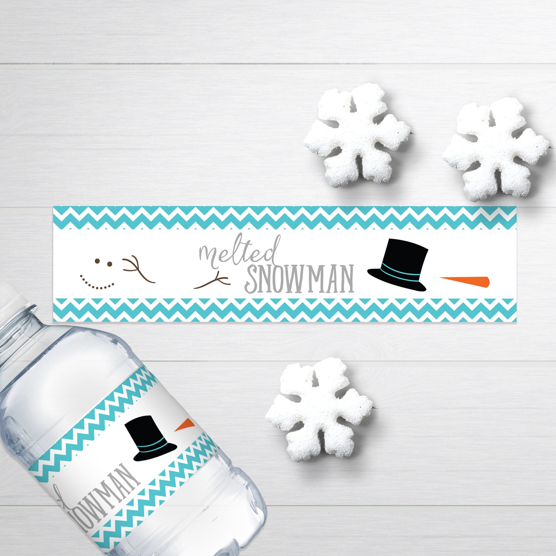 melted-snowman-water-bottle-labels-holiday-water-bottle